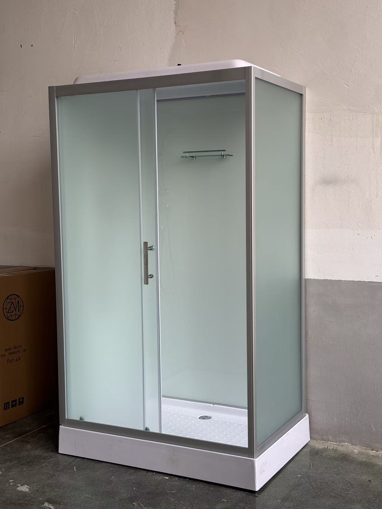 ZM-07 Кабина 120*80*215 "No silicon" матовая прямоугольная универсальная поддон 15см