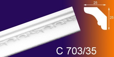 Плинтус потолочный инжекц С703/35 1.5м
