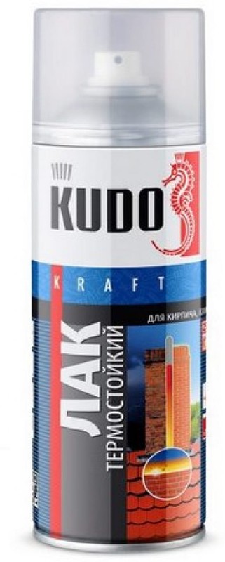 Лак термостойкий (+250°) глянцевый KUDO KU-9006 520 мл