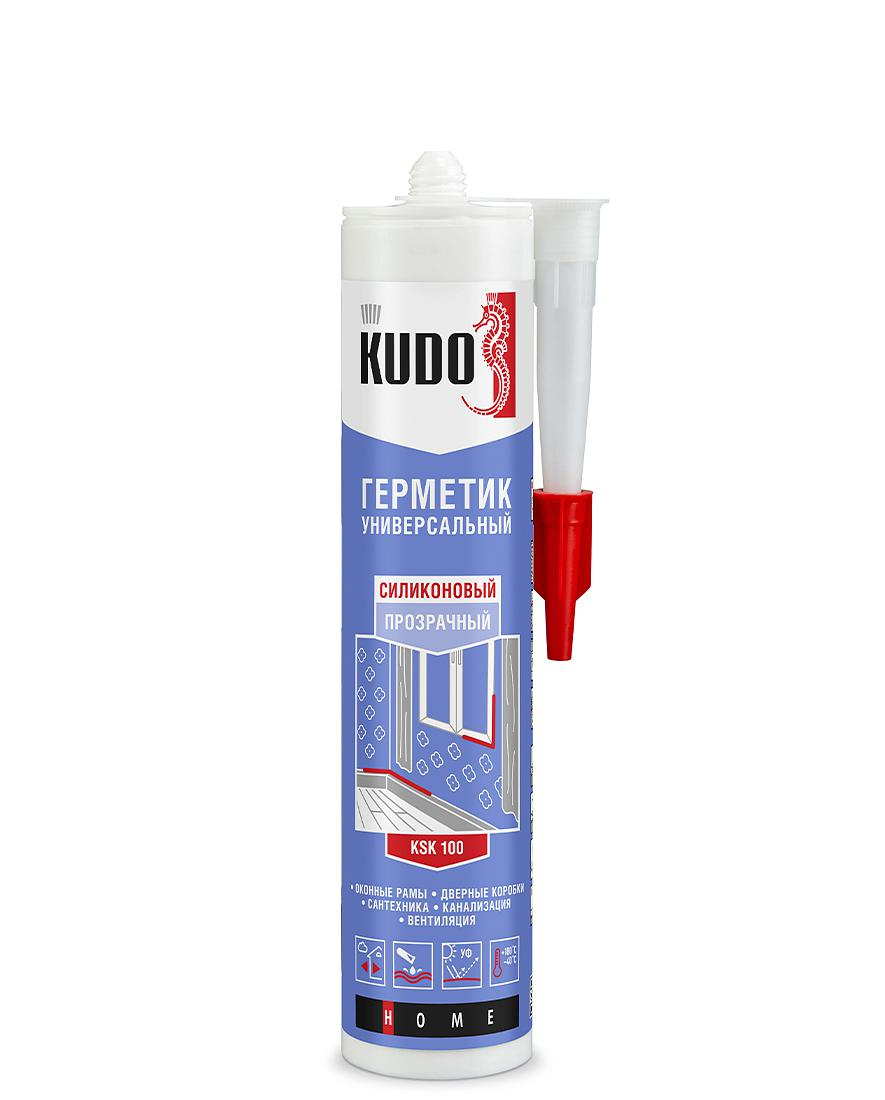 Герметик KUDO KSK-100 силиконовый универсальный прозрачный, в тюбике 280 мл
