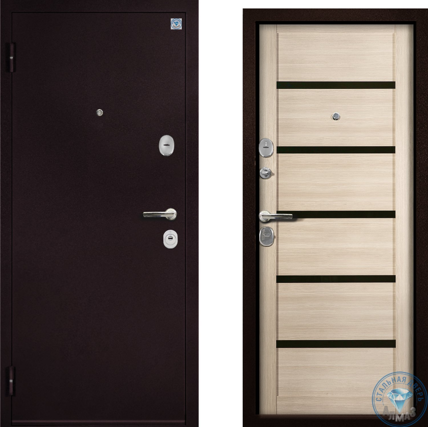 Дверь АЛМАЗ 11 NEW эксцентрик (Лиственница мокко ВЕНА Шелк бордо 960*2050 R Г3211 Г3001)