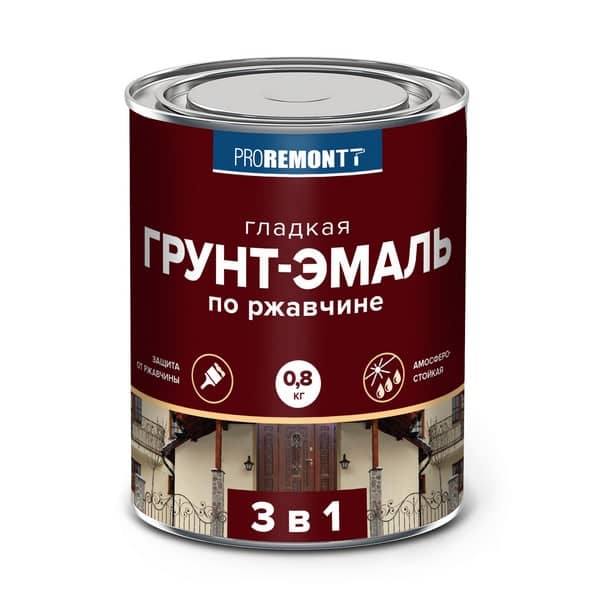 Грунт-эмаль 3 в 1 PROREMONTT белая 0,8 кг
