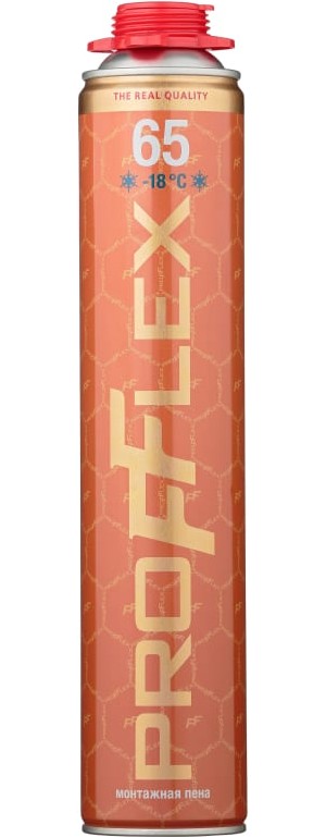 Пена монтажная проф. PROFFLEX PRO 65л Plus (Red) ЗИМА (-18°С) 850мл