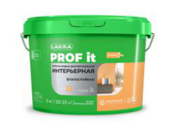 Краска акриловая интерьерная влагостойкая Лакра PROF IT База С 3 кг