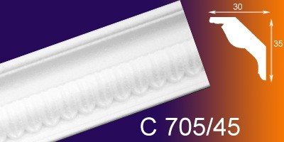 Плинтус потолочный инжекц С704/45 1.5м