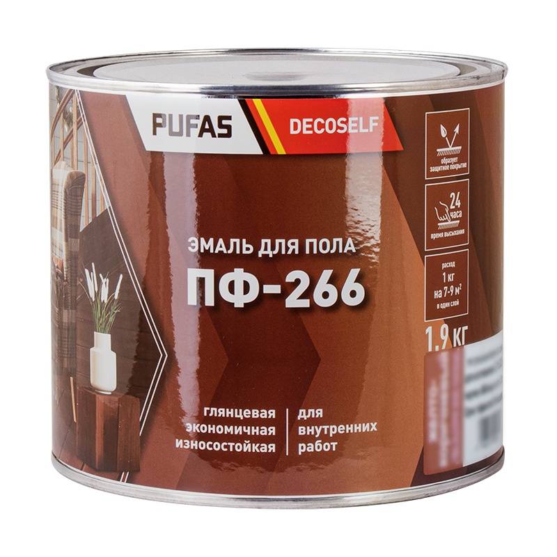 ПУФАС Эмаль для пола ПФ-266 желто-коричневая Decoself (1,9кг)